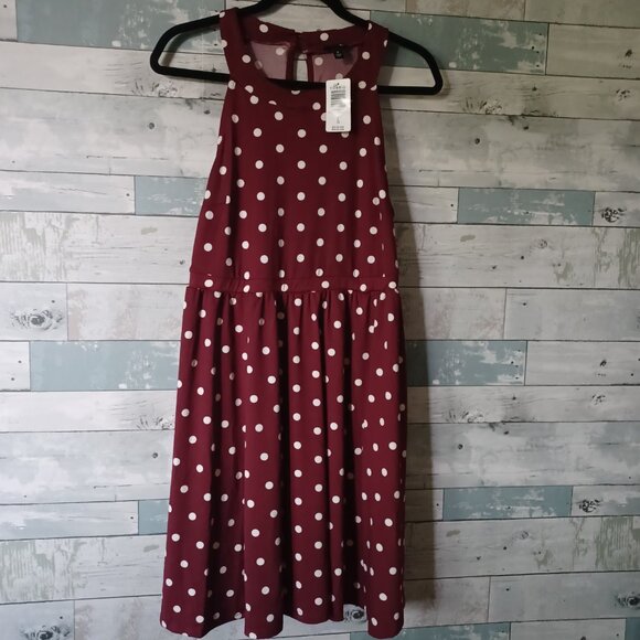 NWT Torrid 0X Mini Studio Polka Dot Knit Halter Skater Dress - Picture 2 of 3